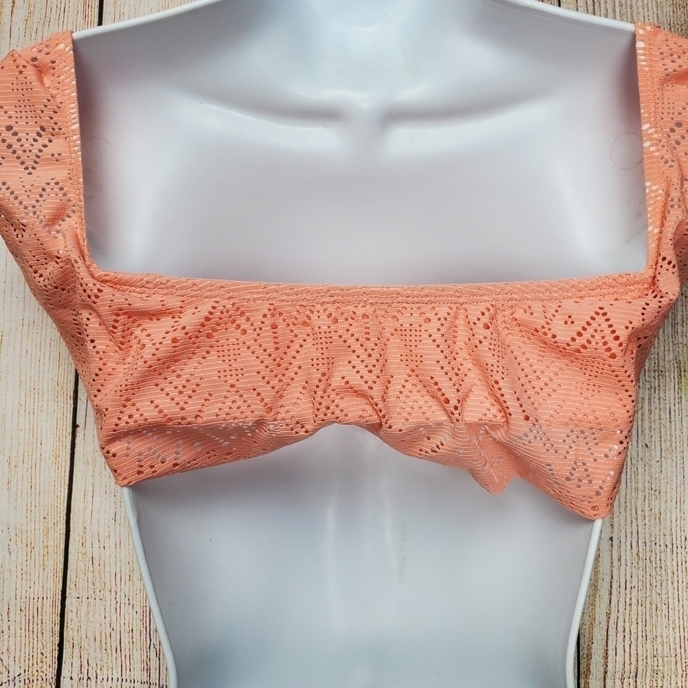 XHILARATION Dusty Peach Off Shoulder Swim Top - Picture 4 of 6